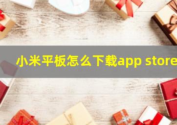 小米平板怎么下载app store